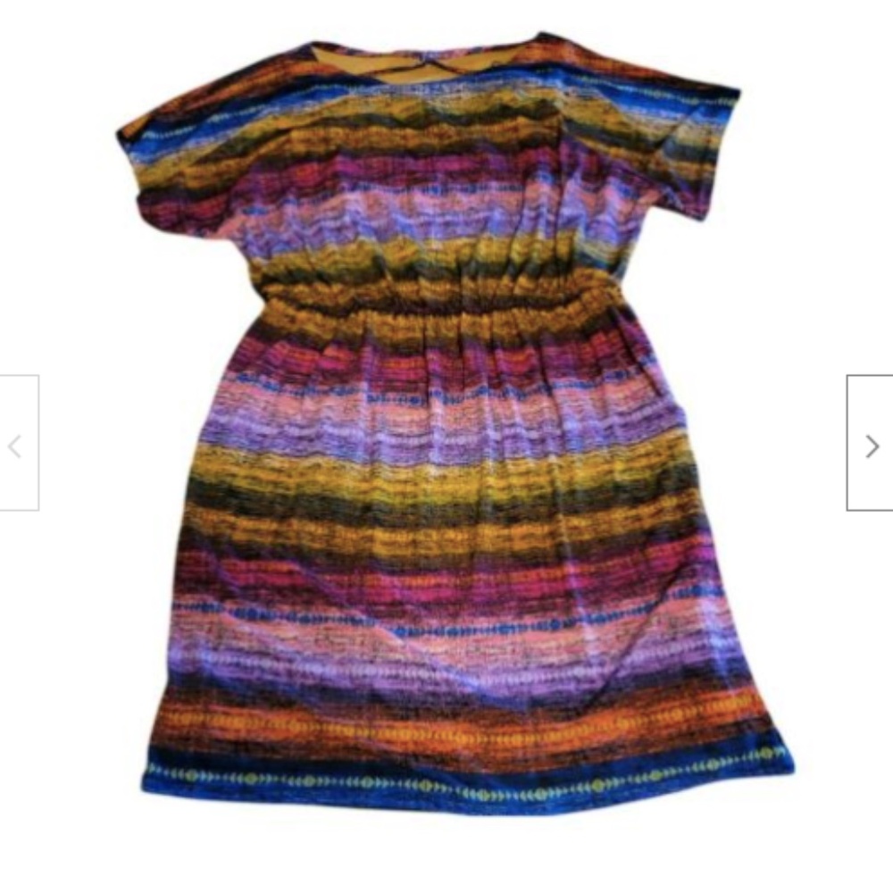 Maggy London Women's Plus 16 Multicolor Abstract Fit & Flare Dress